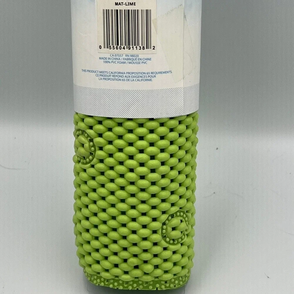 Splash Home Softee Bath Mat Unisex 17x36 Lime Brand New Suction Cups Cushioned